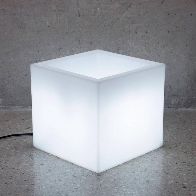 Lampa zewnętrzna cube świecący Wys.43cm CUBY Bialy